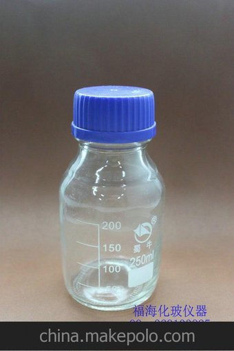 蜀牛藍(lán)蓋試劑瓶250ml,螺口瓶試劑瓶,樣品瓶250ML ,絲口試劑瓶圖片