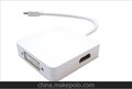 Mini DisplayPort to HDMI-DVI-DisplayPort三合一苹果视频转接线