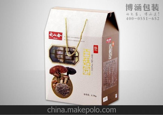 大山合 蘑菇園 蘑菇菌類(lèi)特產(chǎn)食品包裝盒，廠(chǎng)家可定制生產(chǎn)!圖片