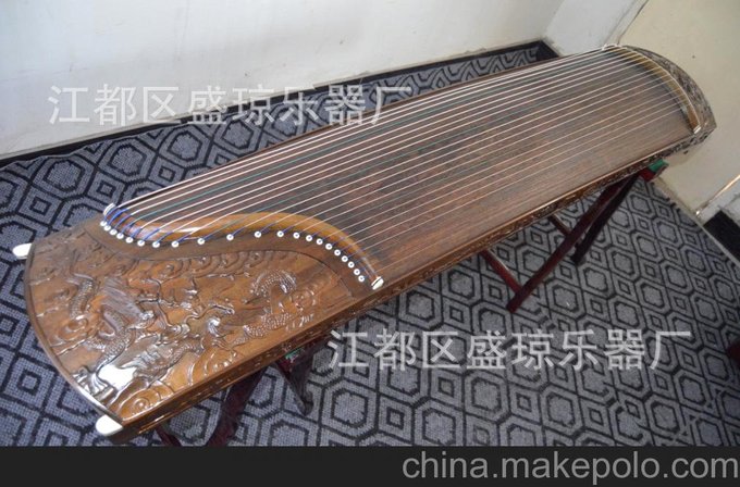 揚(yáng)州盛瓊古箏 精品漢金絲楠木九龍嘯天收藏古箏圖片