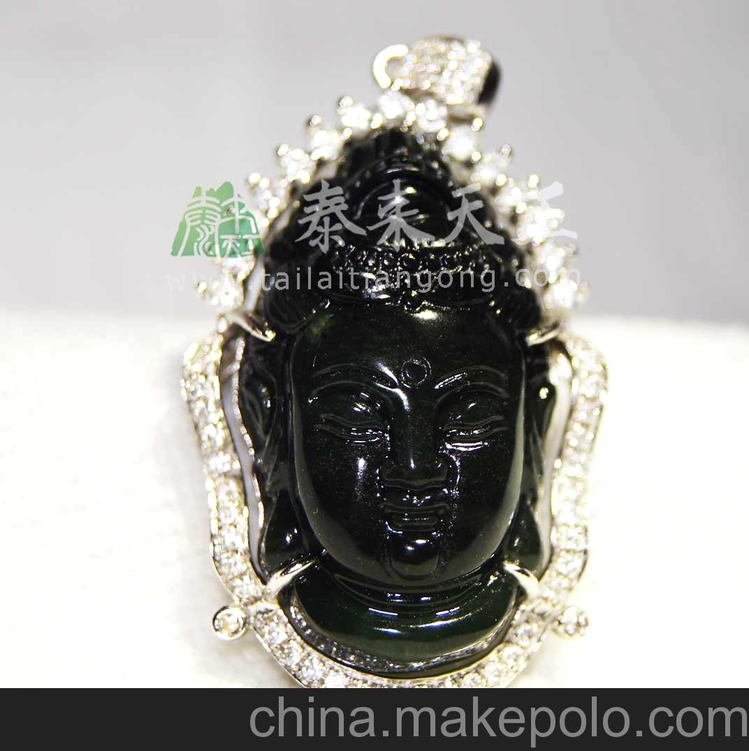 泰來天工 正品泰山玉觀音 銀鑲玉玉石禮品批發(fā)團(tuán)購定制加工