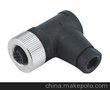 M12连接器 5针5孔弯插头，快速连接信号，配套使用
