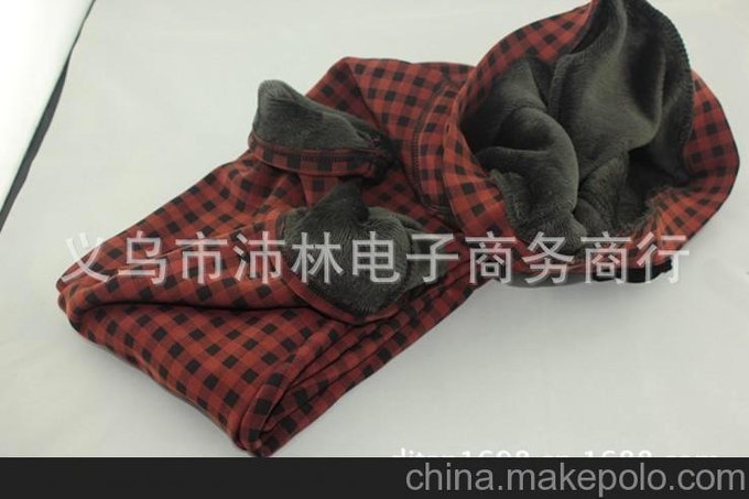冬款不倒絨格子褲 加厚打底褲批發(fā) 大碼顯瘦不倒絨 格子褲批發(fā)圖片