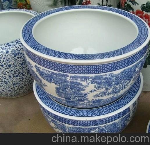 上海低價供應景德鎮(zhèn)各種規(guī)格青花大缸、魚缸、花缸圖片
