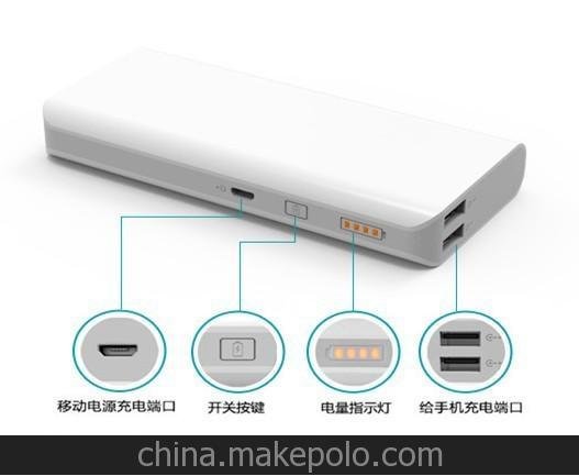一件代發(fā)新款11000mAh手機(jī)移動(dòng)電源廠家羅馬仕雙USB輸出充電寶圖片