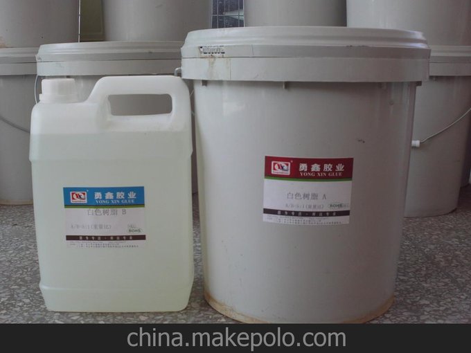 白色環(huán)氧樹脂膠，防水電源灌封膠，護(hù)欄管堵頭灌膠，5:1白色樹脂圖片