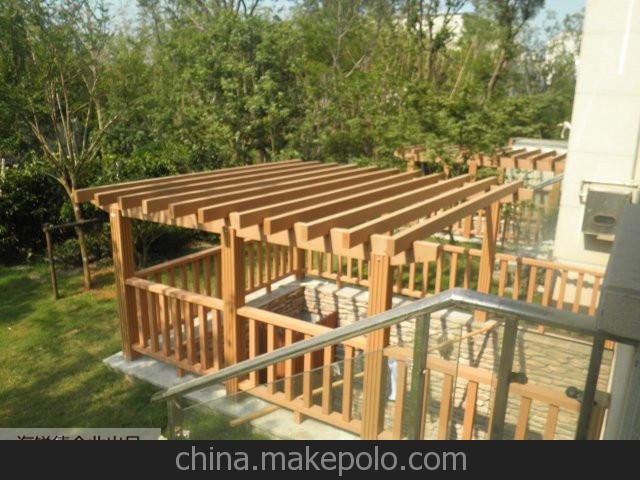 湖北武漢庭院葡萄架_廊架_防腐木框架_進戶連廊 廠家低價直銷安裝圖片
