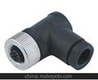M12连接器 8针8孔弯插头快速连接信号，配套使用