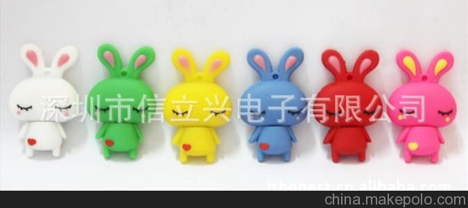u盤 足量 正品 促銷 禮品鐵盒 可愛乖乖兔 移動存儲 2GB