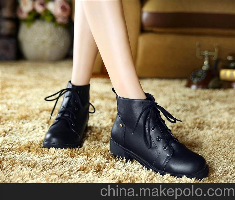 歐美時尚女靴 潮流短靴 真皮靴子 氣質馬丁靴 廠家直銷一件代發