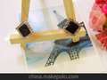 满钻耳饰 黑色莱茵石正方形耳扣 SYEM-022