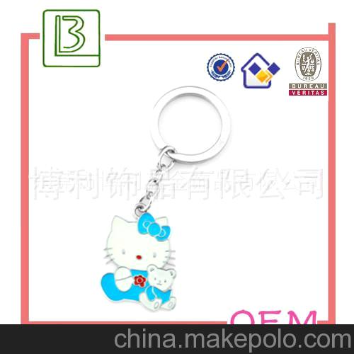廠家直銷 供應韓版鑲鉆貓貓鑰匙扣 廣告鑰匙扣