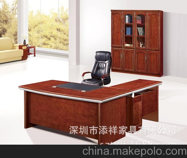 A43新款實(shí)木大班臺/老板桌/廠(chǎng)家直銷(xiāo)大班臺/油漆大班臺圖片