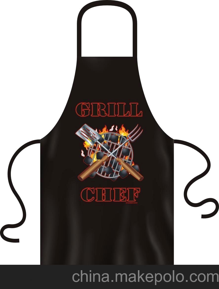 廠家直銷 滌棉斜紋燙畫BBQ圍裙